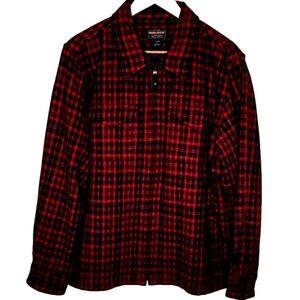 Women's Woolrich Ruby Red Plaid Full Zip Jacket Size XL